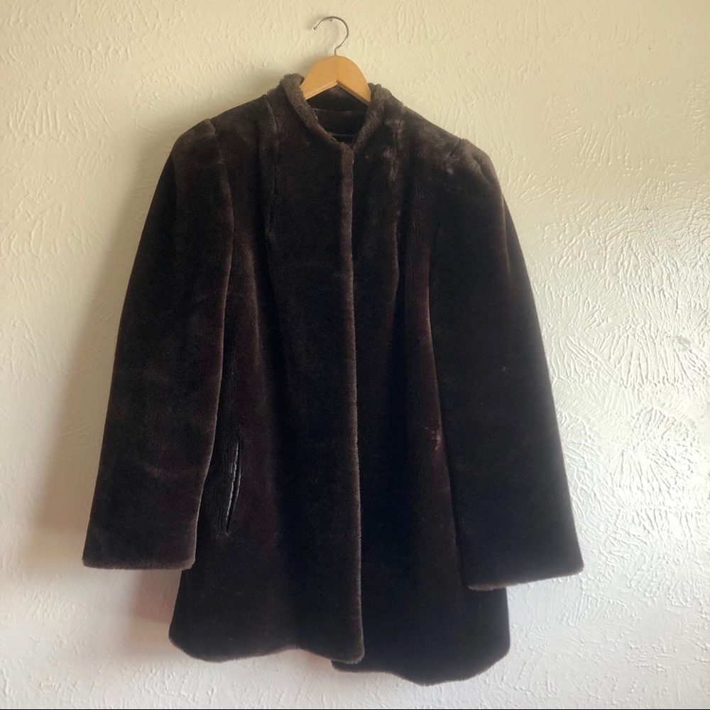 Vintage Beekman Place Faux Fur Coat Brown